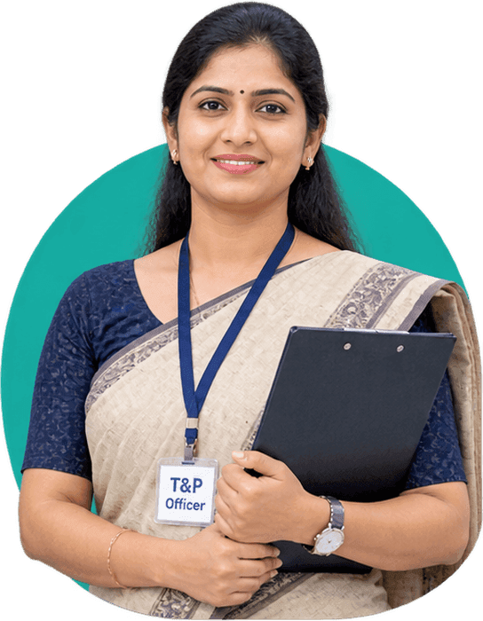 Training and placement officer holding a clipboard at an institute